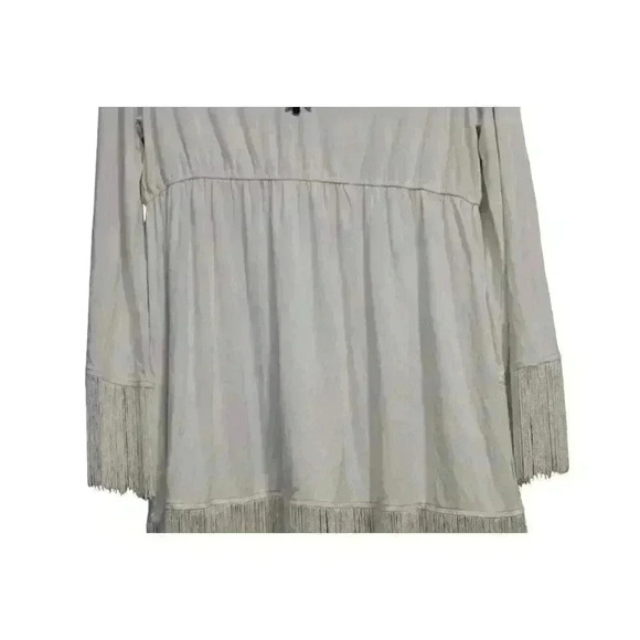 NWT Boston Proper Blouse Size XL Beaded Fringe Stretch Boho Artsy Hippie $98 - Picture 7 of 13
